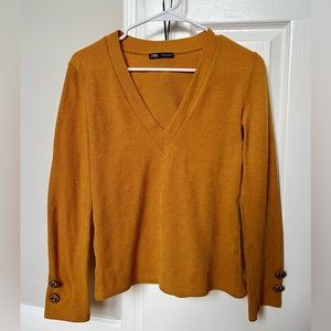 Zara v-neck long sleeve top